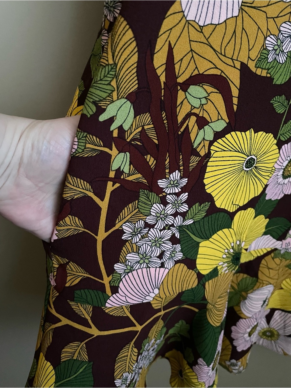 Tuckernuck NWT retro floral crepe Callahan shirt dress boho maximalist sz XL - Picture 4 of 13